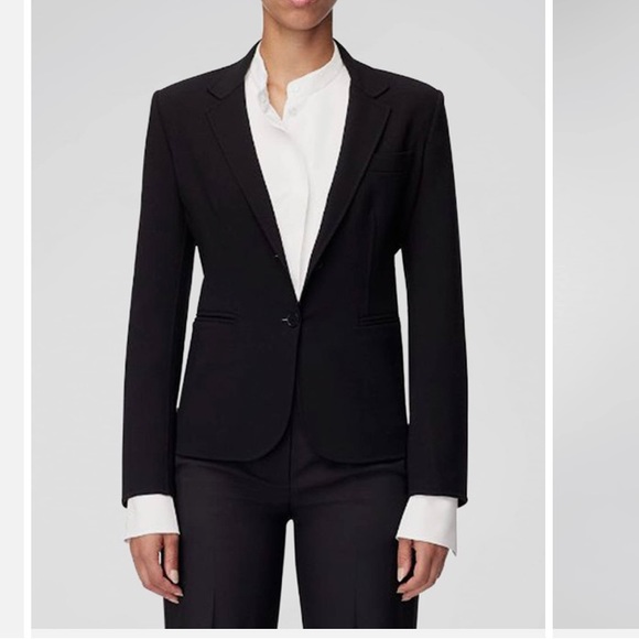 MaxMara Classic Wool Blazer, one button, black, Size 8 - Picture 8 of 8